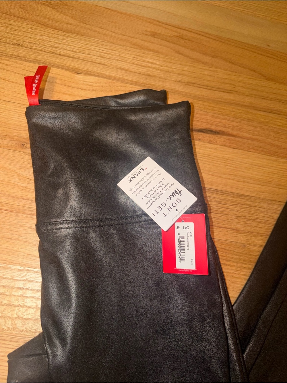SPANX Faux Leather Black Jeggings - Picture 2 of 2